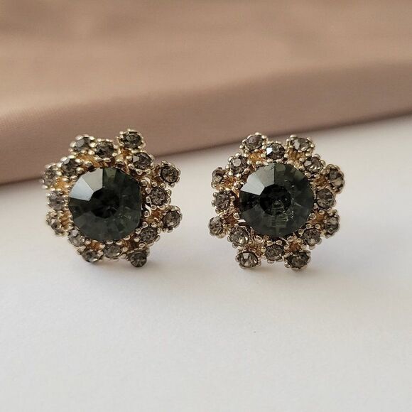 5/$25 Crystal Stud Earrings Gray Crystal Decorated Stud Earrings - Picture 4 of 8